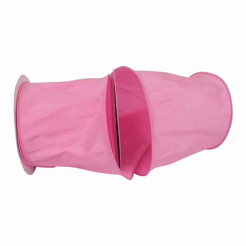 Dupioni Supreme Wired Edge Ribbon Pink 4 inch 10 Yards